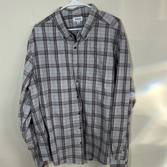 Haggar Casual Button Down Gray 2XLT - Picture 1 of 2